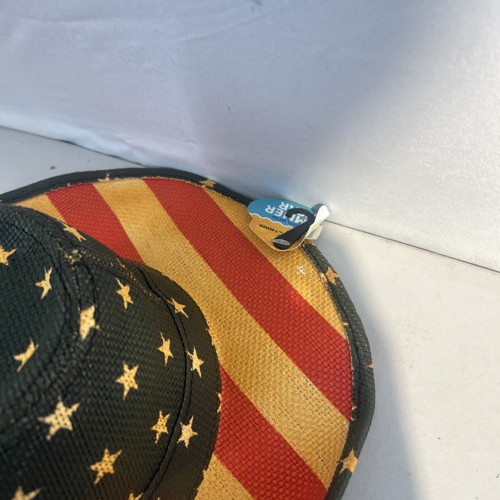 *NEW* NWT 24/7 Life Cowboy Hat American Flag Patriotic Stars And Stripes - Picture 3 of 5
